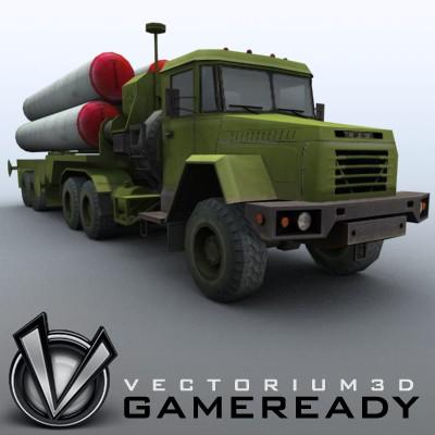 3D Model of Game-ready model of modern Russian/Chinese SAM S-300PMU (SA-10 Grumble). - 3D Render 0